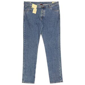NWT Brunello Cucinelli Men's 5-Pocket Button Fly Logo Jeans Skinny Fit IT56 US44